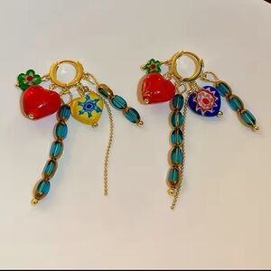 NWOT Geometric Full Color Beads Boho style earrings